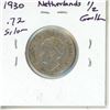 Image 2 : 1930 Netherlands Silver One Half Gulden