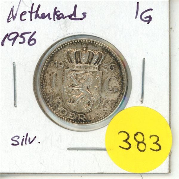 1956 Netherlands Silver 1 Gulden