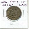 Image 2 : 1886 Zs Mexico Silver 25 Centavos