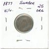 Image 2 : 1877 Sweden Silver 25 Ore