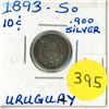 Image 1 : 1893 Uruguay Silver 10 Centesimos