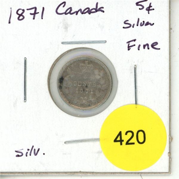 1871 Canada Silver 5¢