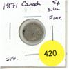 Image 1 : 1871 Canada Silver 5¢