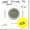 Image 1 : 1888 Obv 5 Canada Silver 5¢