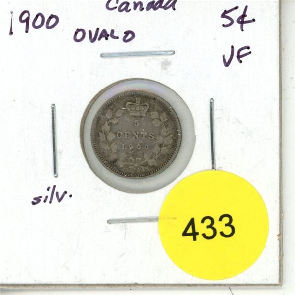 1900 Oval 0 Canada Silver 5¢