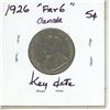 Image 2 : 1926 Far 6 Canada KEY DATE 5¢.
