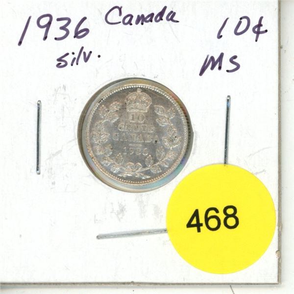 1936 Canada Silver 10¢