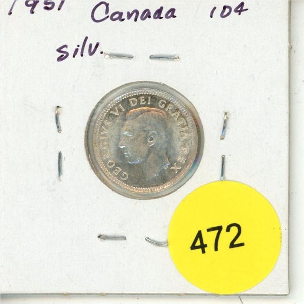 1951 Canada Silver 10¢