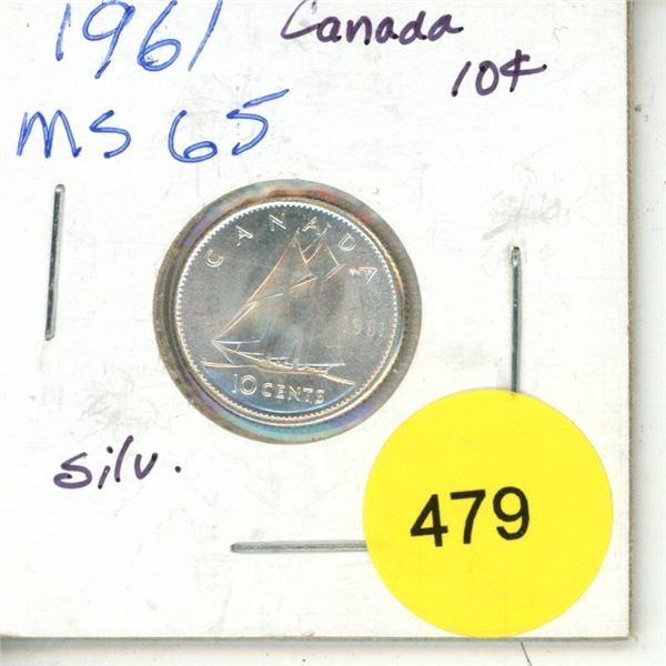 1961 Canada Silver 10¢