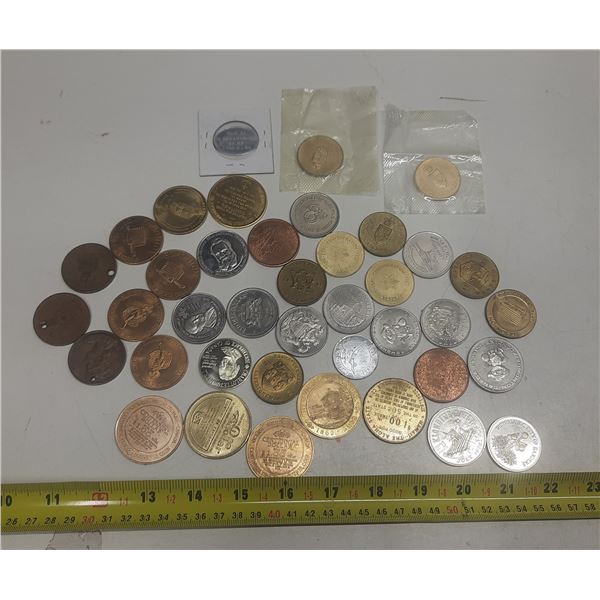 Collection of Comemmorative Medallions & Trade Dollars including Klondike & Confederation