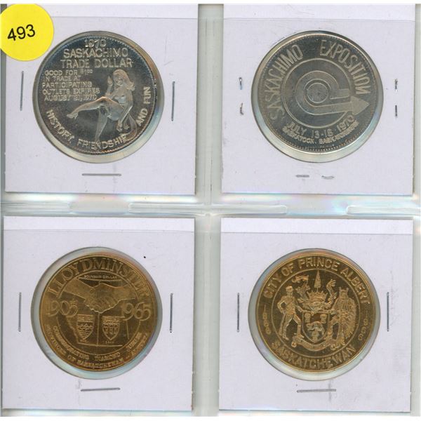 Lot of 4 Trade Dollars:  Saskatoon, Lloydminster & Prince Albert