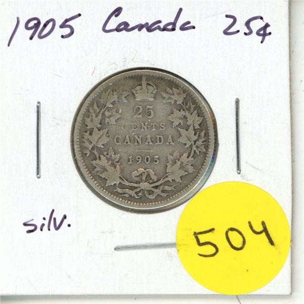 1905 Canada Silver 25¢