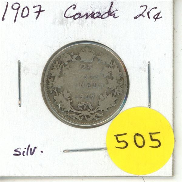 1907 Canada Silver 25¢