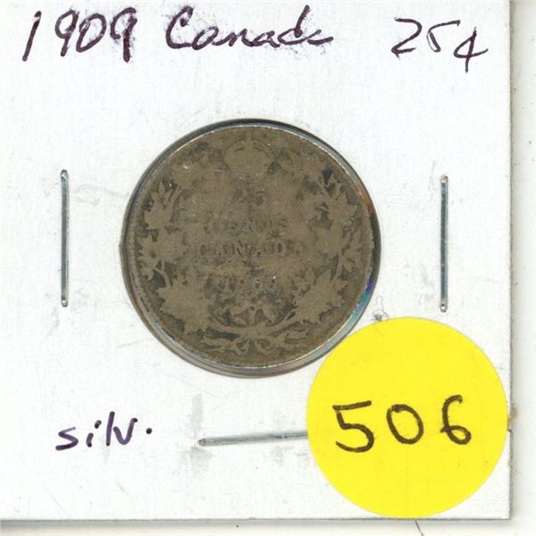 1909 Canada Silver 25¢
