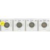 Image 1 : Lot of 4 Canada Silver 25¢:  1909, 1910, 1912, 1913