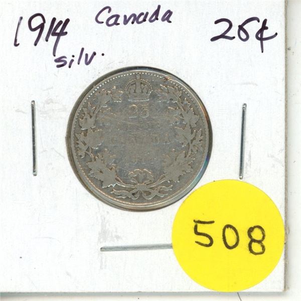 1914 Canada Silver 25¢