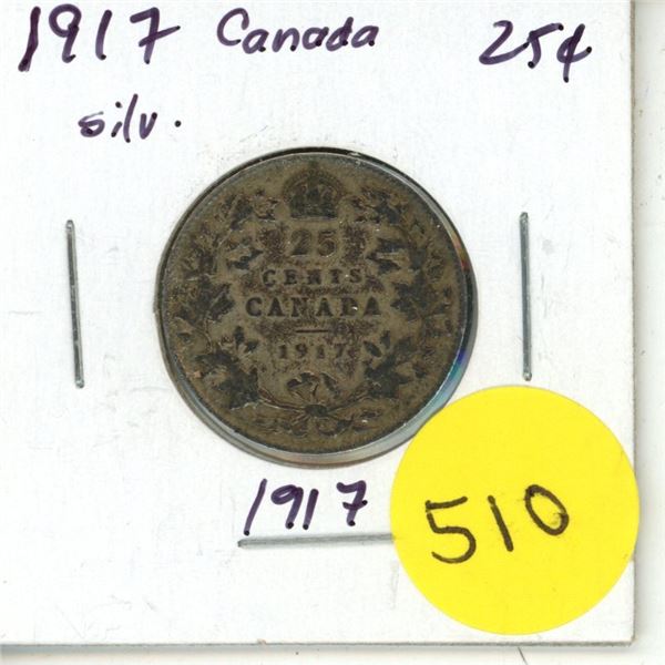 1917 Canada Silver 25¢