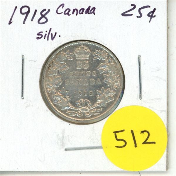 1918 Canada Silver 25¢