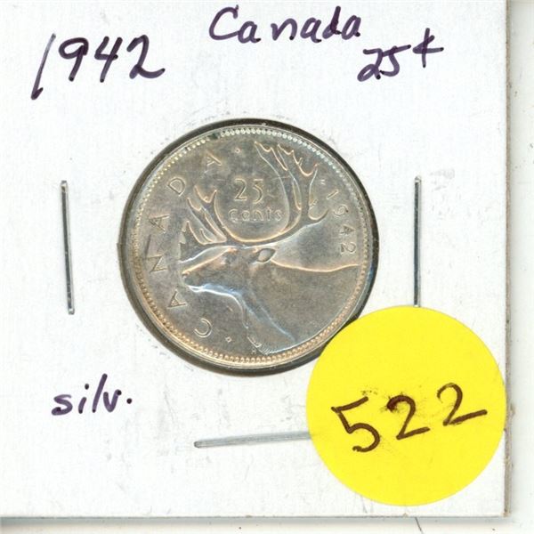 1942 Canada Silver 25¢