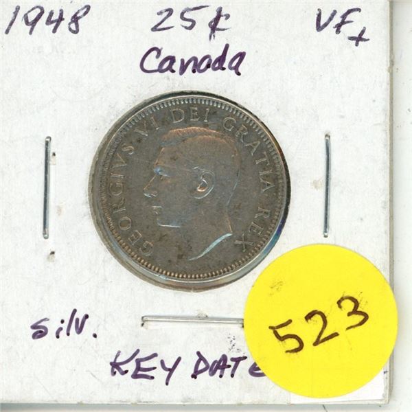 1948 Canada Silver KEY DATE 25¢