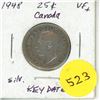 Image 1 : 1948 Canada Silver KEY DATE 25¢