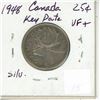 Image 2 : 1948 Canada Silver KEY DATE 25¢