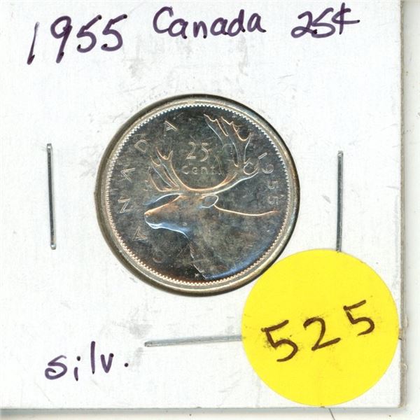 1955 Canada Silver 25¢