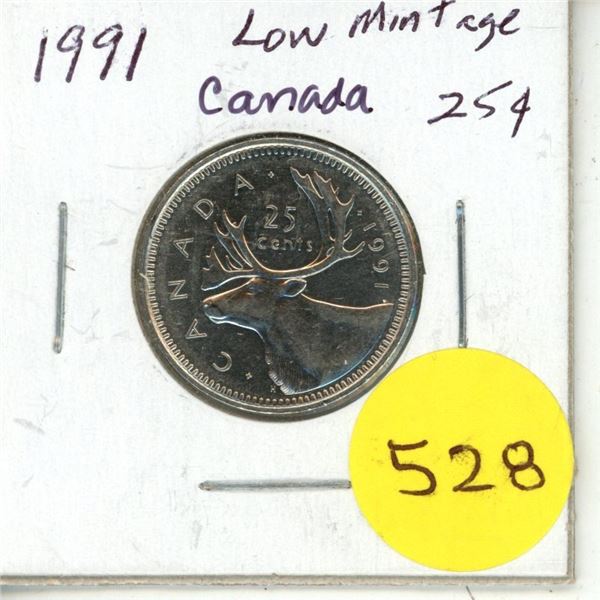 1991 Canada LOW MINTAGE 25¢