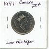 Image 2 : 1991 Canada LOW MINTAGE 25¢