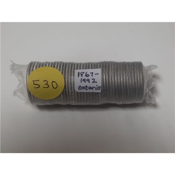 1867-1992 Mint Roll Canada (Ontario) 25¢