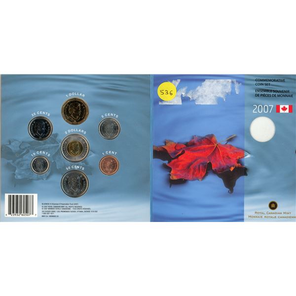 2007 Canada UNC Coin Set with Colored Maple Leaf