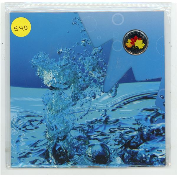 2010 Canada UNC Coin Set with Colored Maple Leaves 25¢