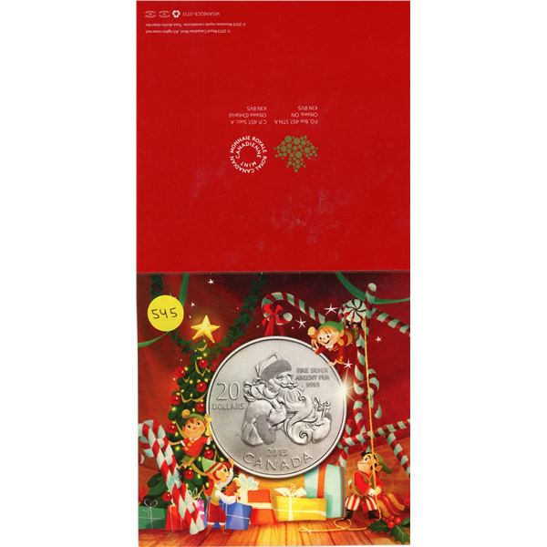 2013 Canada Fine Silver $20 for $20 Coin (Santa)