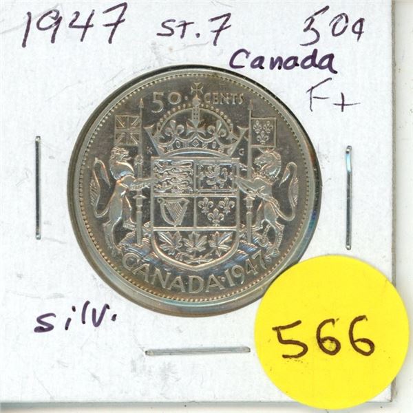 1947 ST 7 Canada Silver 50¢