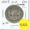Image 1 : 1947 ST 7 Canada Silver 50¢