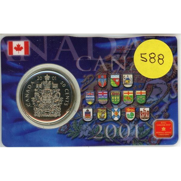 2001 Canada 50¢ in Collector Card