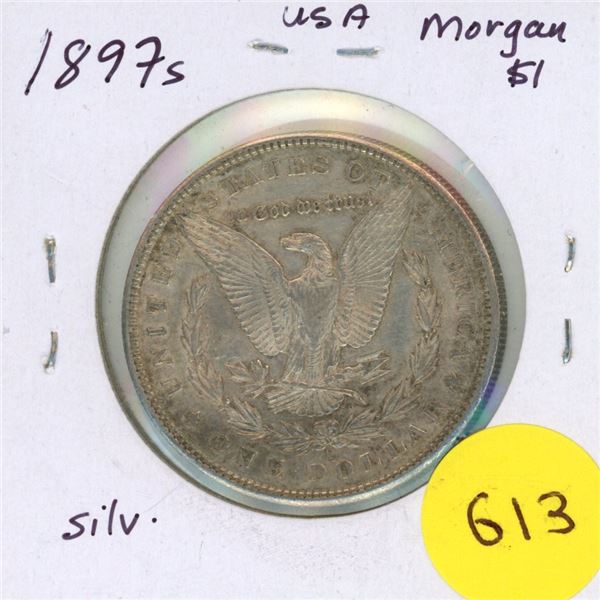 1897s USA Silver Morgan $1
