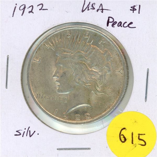 1922 USA Silver Peace $1