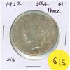 Image 1 : 1922 USA Silver Peace $1
