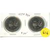 Image 1 : Lot of Two 1974 Dy2 (Double Yoke) Canada $1