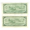 Image 2 : Lot of Two 1954 Canada $1, Bouey/Rasminsky (#V/F 4114744 & #V/F 5022280)