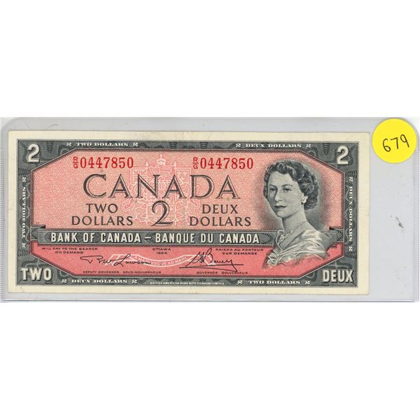1954 Canada $2, Lawson?Bouey (#R/G 0447850)