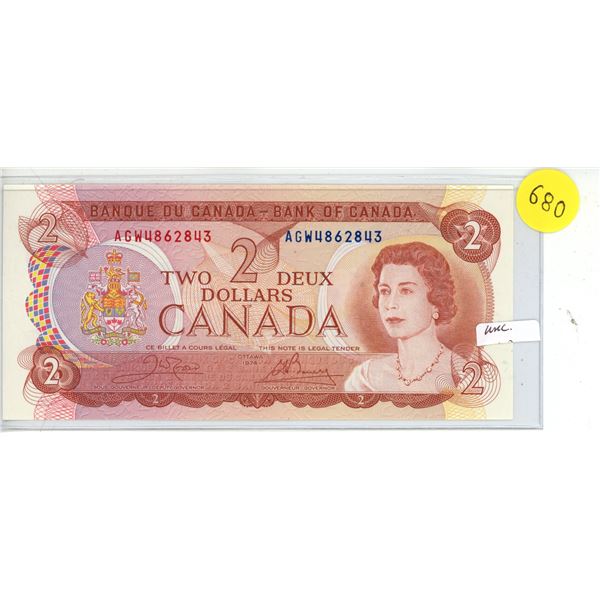 1974 Canada $2, Crow/Bouey (#AGW 4862843)