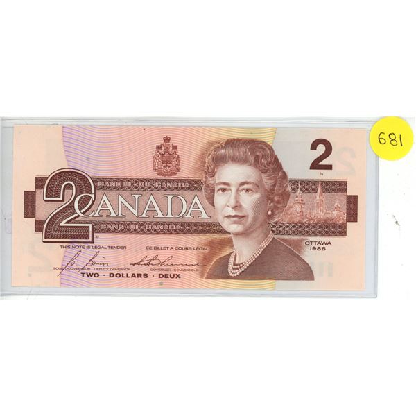 1986 Canada $2, Bonin/Thiessen (#BRX 3504250)