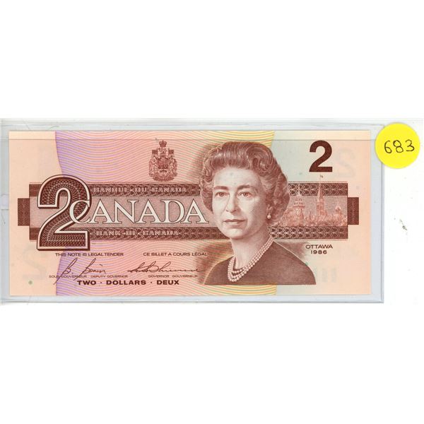 1986 Canada $2, Bonin/Thiessen (#EGU 2630111)
