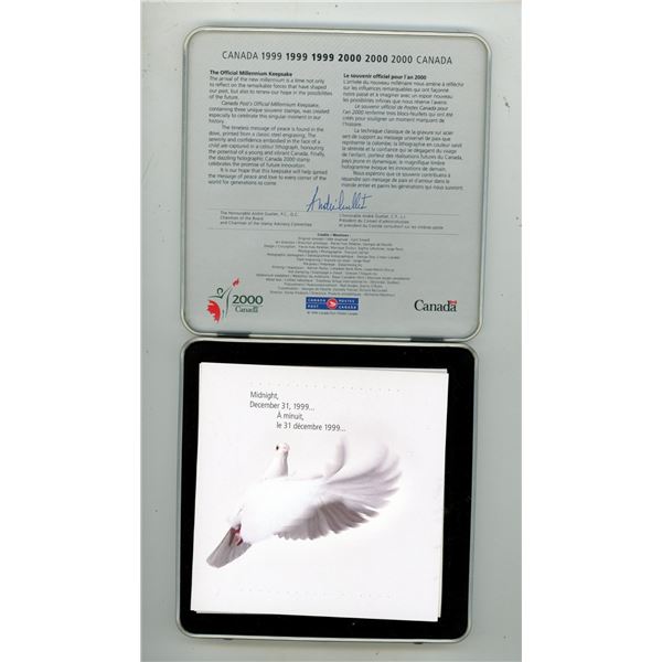 1999 – 2000 Official Millennium Keepsake. Issued by Canada Post. Includes 3 stamps and a Do