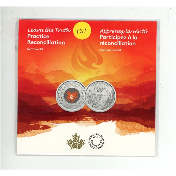 Coloured Truth and Reconciliation medal. Housed in its original unopened RCM folder.