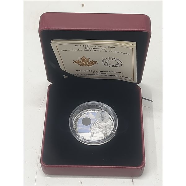 2016 The Universe Glow in the Dark Glass with Silver Fume $20. Depicts an Observatory and a night sk