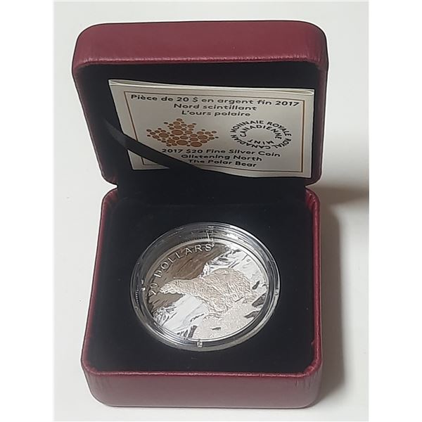 2017 Polar Bear $20. Polar Bear walks across the Arctic where diamond glitter adds sparkle to the sn