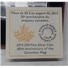 Image 4 : 2018 50th Anniversary of the Canadian Flag $50. Coloured. Square shaped. 99.99% pure Silver. Proof. 
